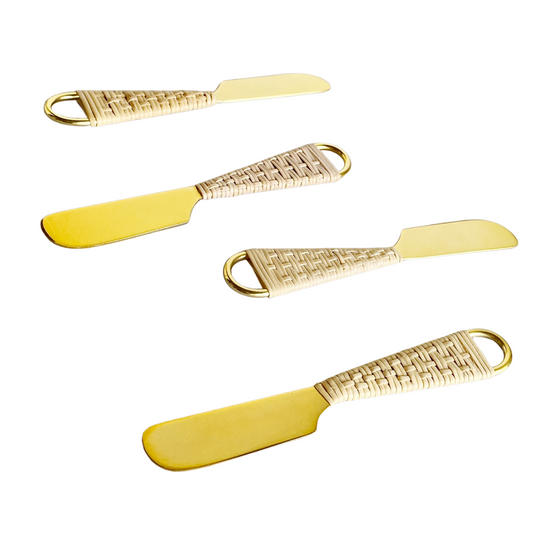 CUCHILLOS DORADOS RATTAN - Casa CMK