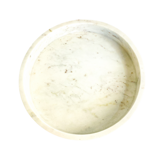 BANDEJA CIRCULAR DE MARMOL BLANCO - Casa CMK