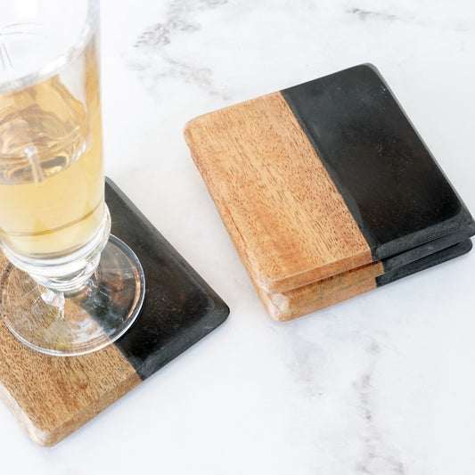 POSAVASOS MARMOL NEGRO - Casa CMK