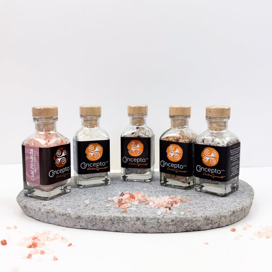 CAJA GOURMET CATA DE 5 CONDIMENTOS Y SALES CONCEPTO MK - Casa CMK