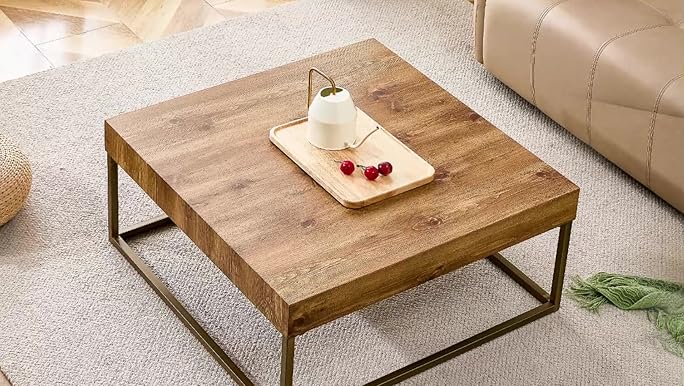 MESA MADERA DORADA CENTRO - Casa CMK