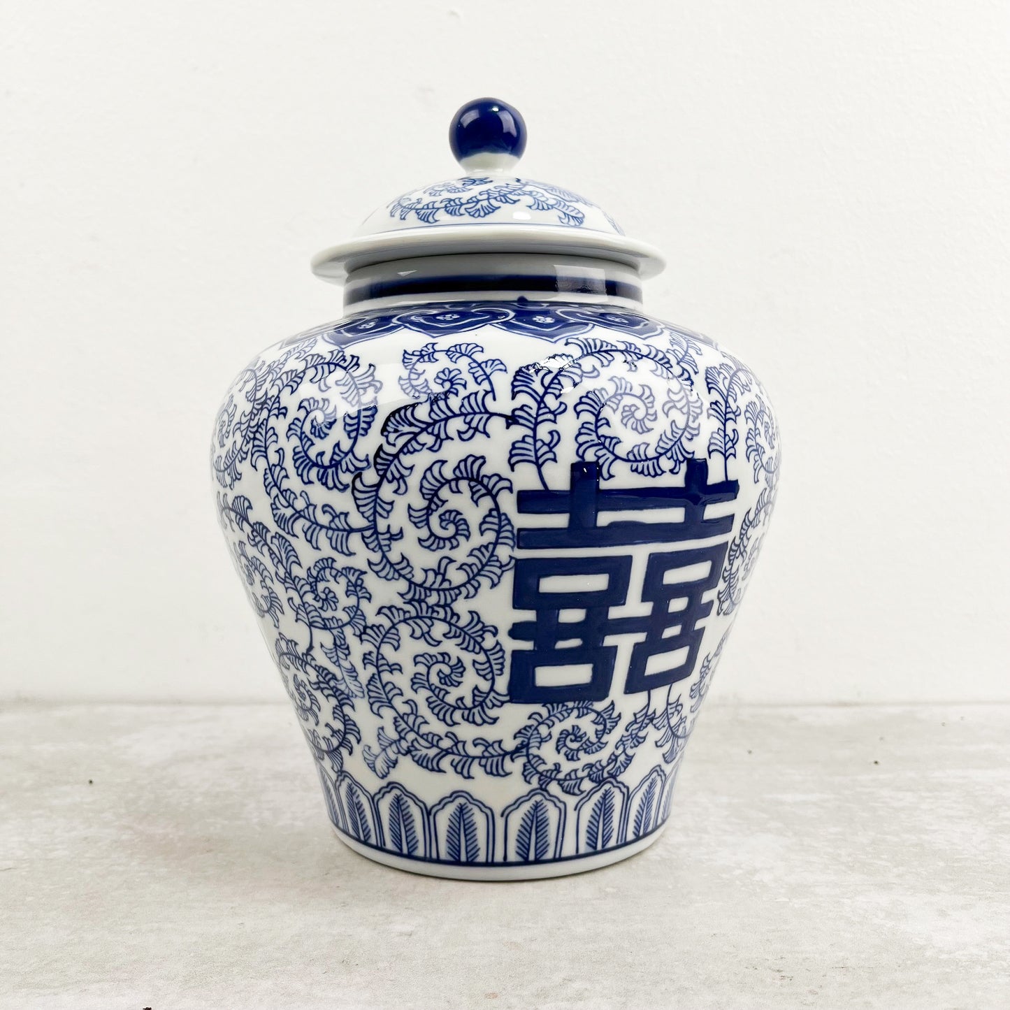 JARRON MEDIO AZUL Y BLANCO KNOB - Casa CMK