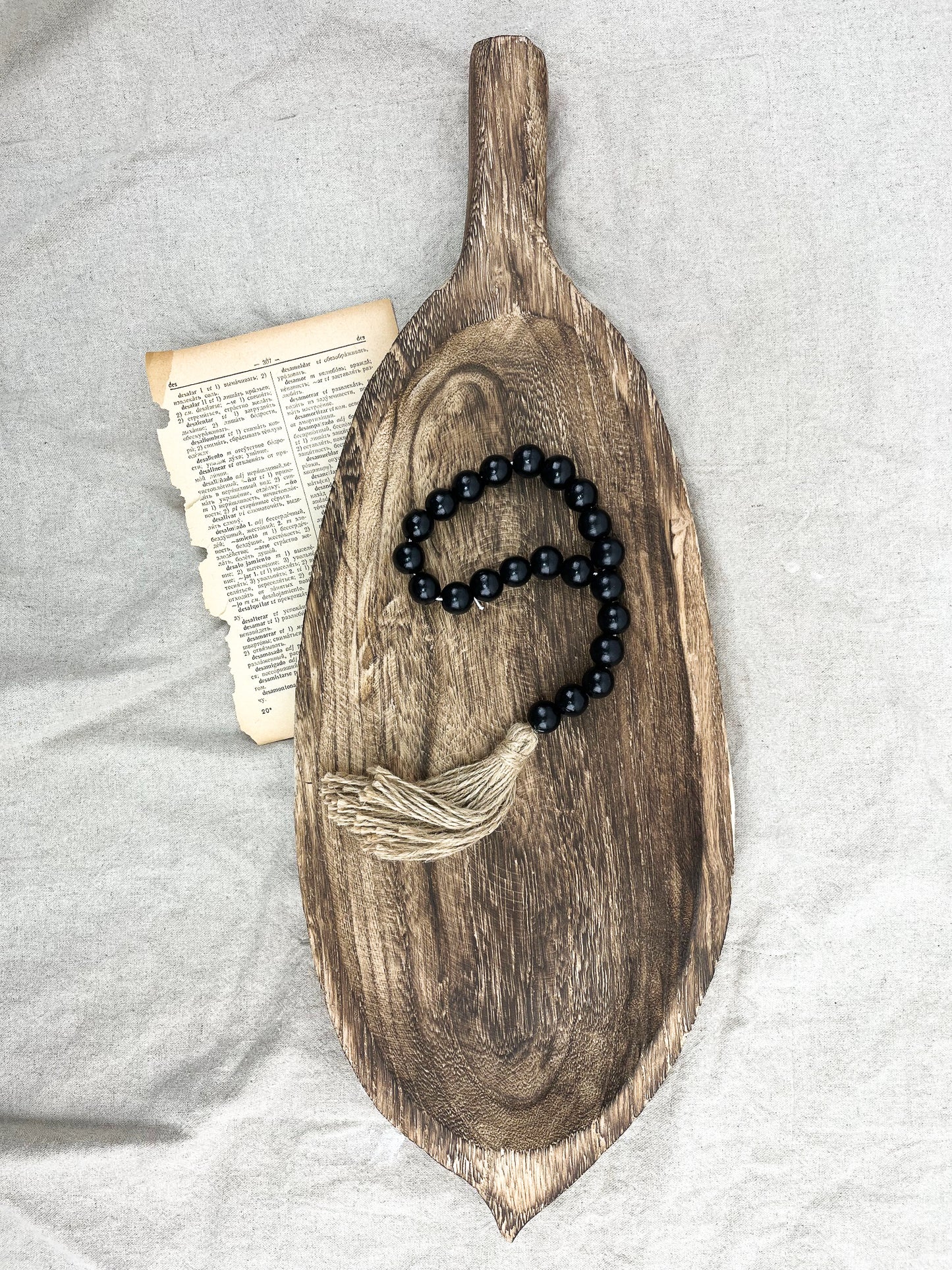 BANDEJA MADERA HOJA - Casa CMK