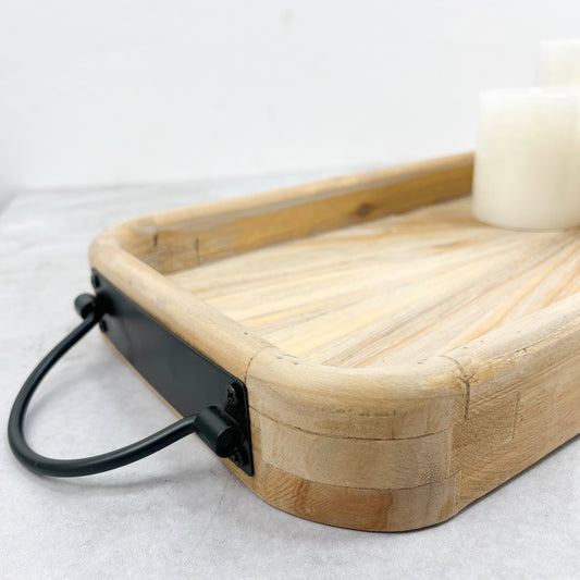 BANDEJA ALARGADA MADERA NATURAL - Casa CMK