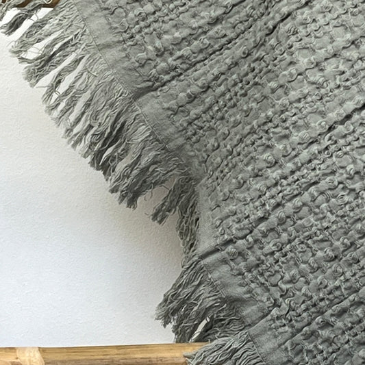 MANTA WAFLE VERDE OLIVA - Casa CMK