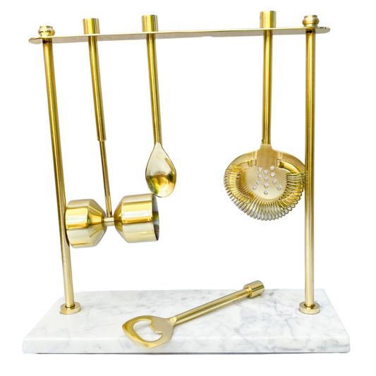 BARRA DORADA CON BASE DE MARMOL - Casa CMK