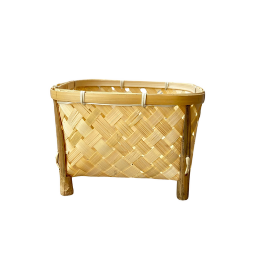 CANASTITO BAMBU CON PATAS - Casa CMK