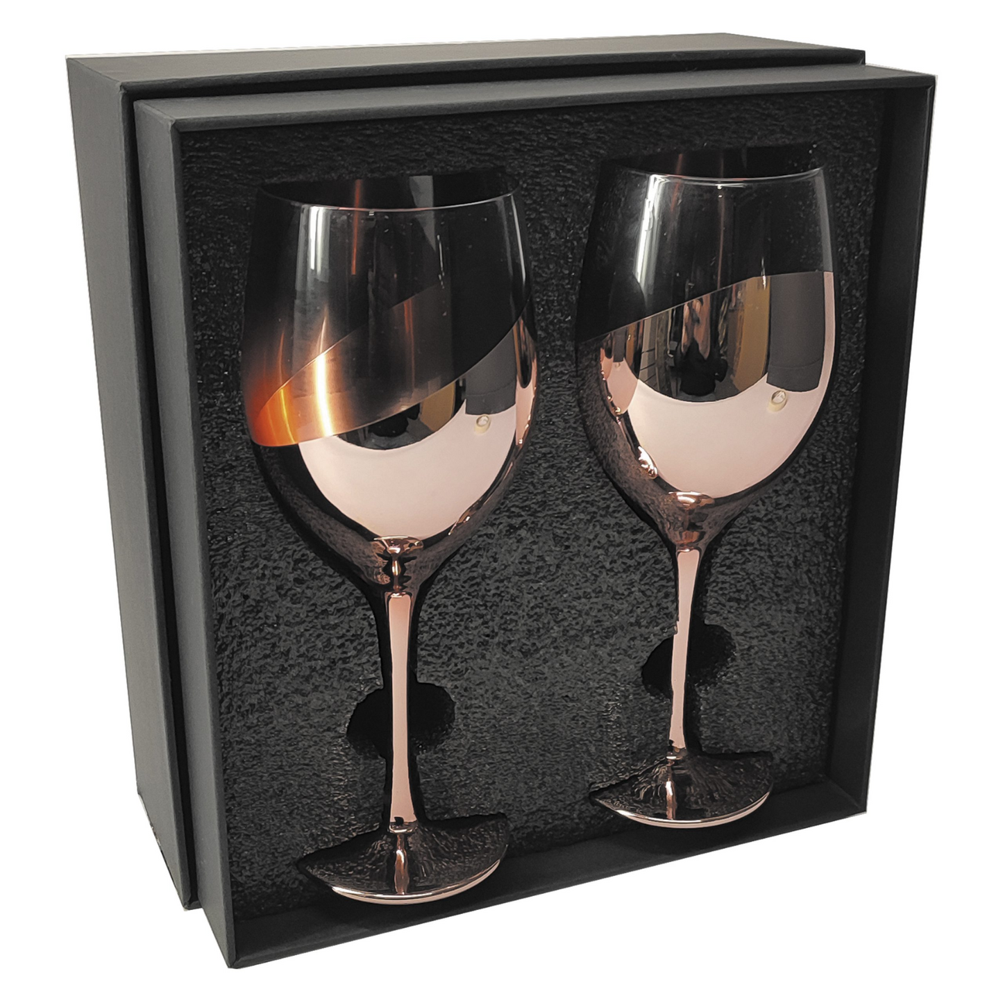 SET DE 2 COPAS DE VINO ENCOBRIZADAS