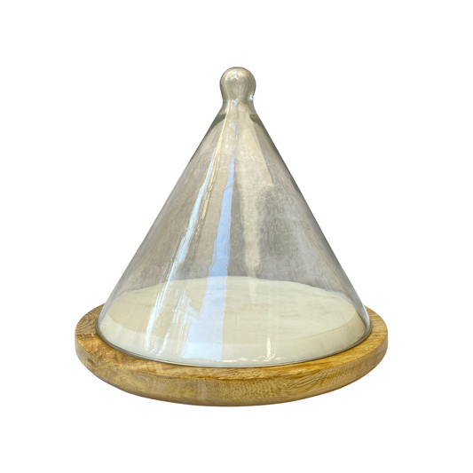 CUPULA LYON CON BASE DE MARMOL Y MADERA DE MANGO - Casa CMK