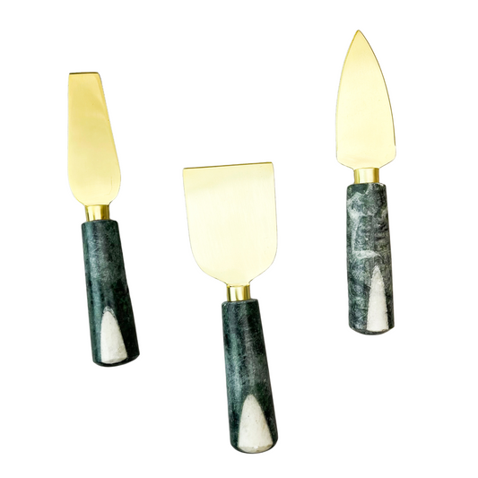 CUCHILLOS QUESO MARMOL DORADO - Casa CMK
