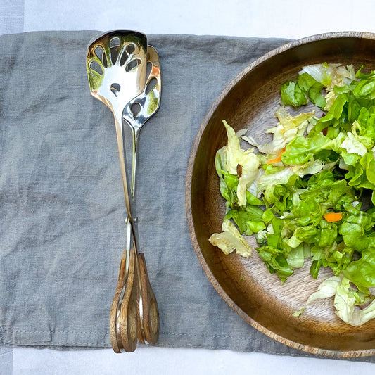 TENAZAS ACERO INOXIDABLE MANGO MADERA - Concepto MK