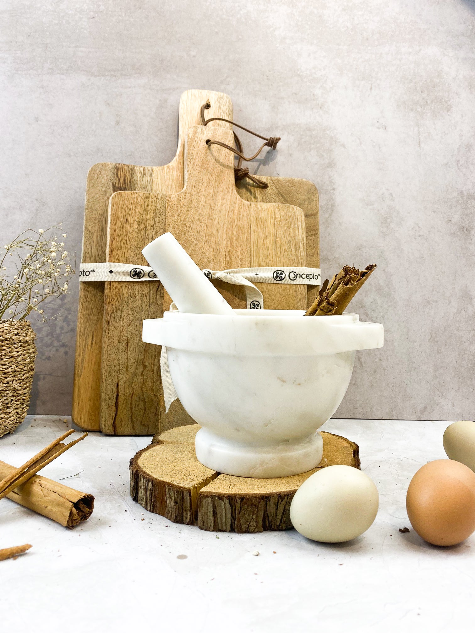 MORTERO DE MARMOL BLANCO XL - Concepto MK