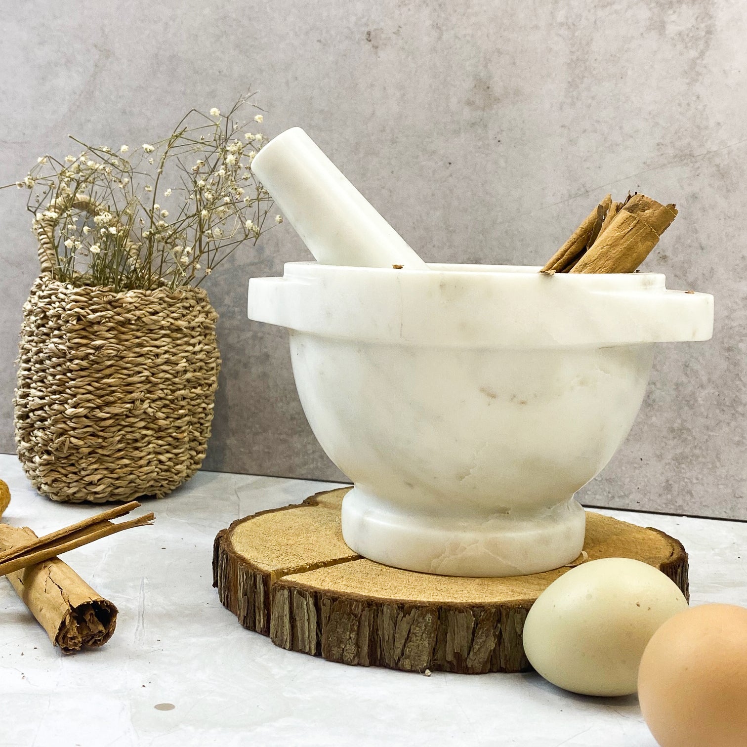 MORTERO DE MARMOL BLANCO XL - Concepto MK