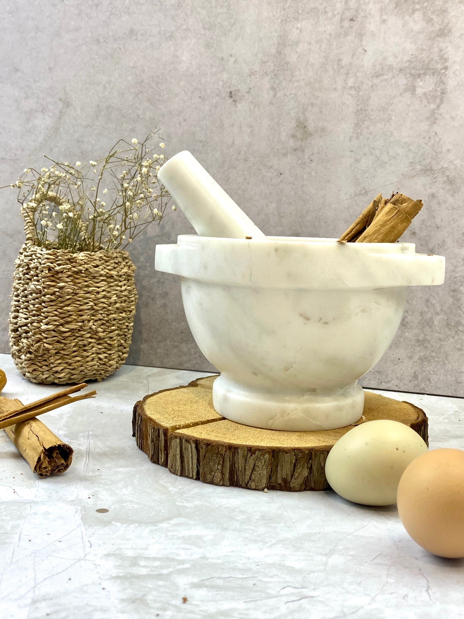 MORTERO DE MARMOL BLANCO XL - Concepto MK