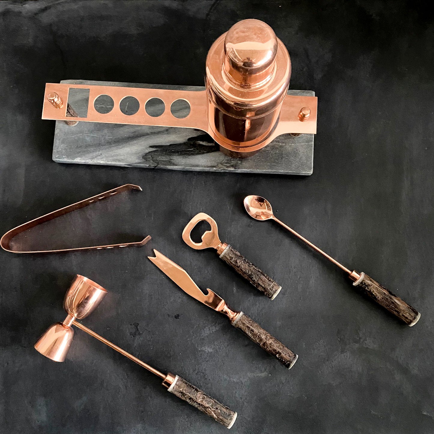 BARTENDER DELUXE BARRA MARMOL / COBRE - Casa CMK