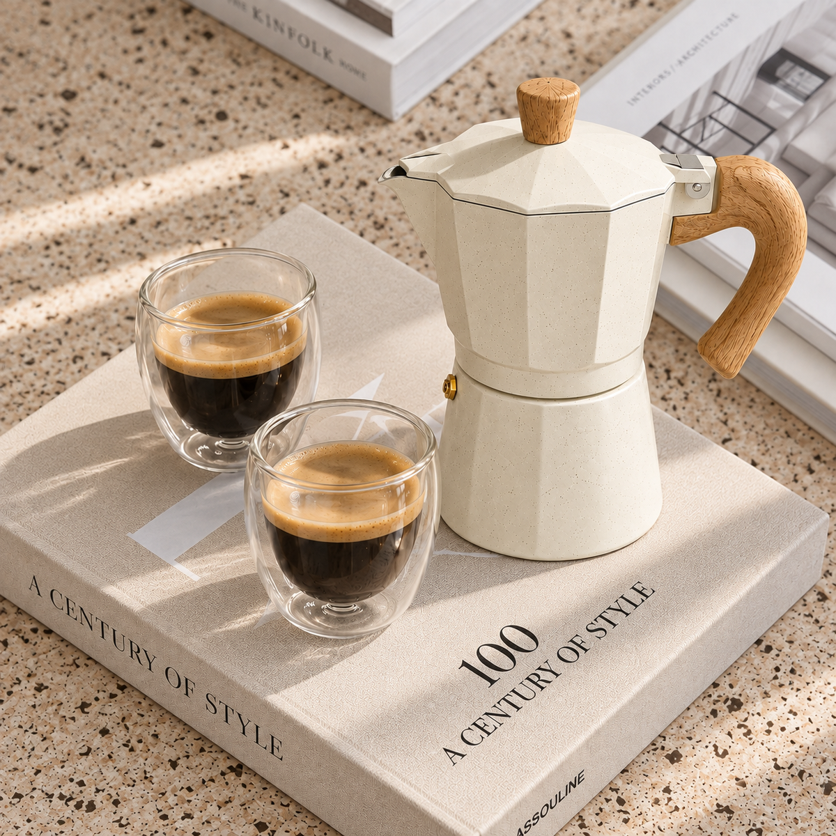 CAFETERA ITALIANA BEIGE 6 TAZAS