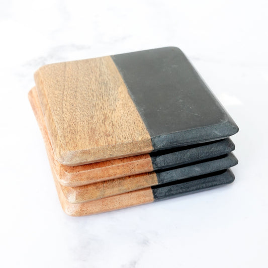 POSAVASOS MARMOL NEGRO - Casa CMK
