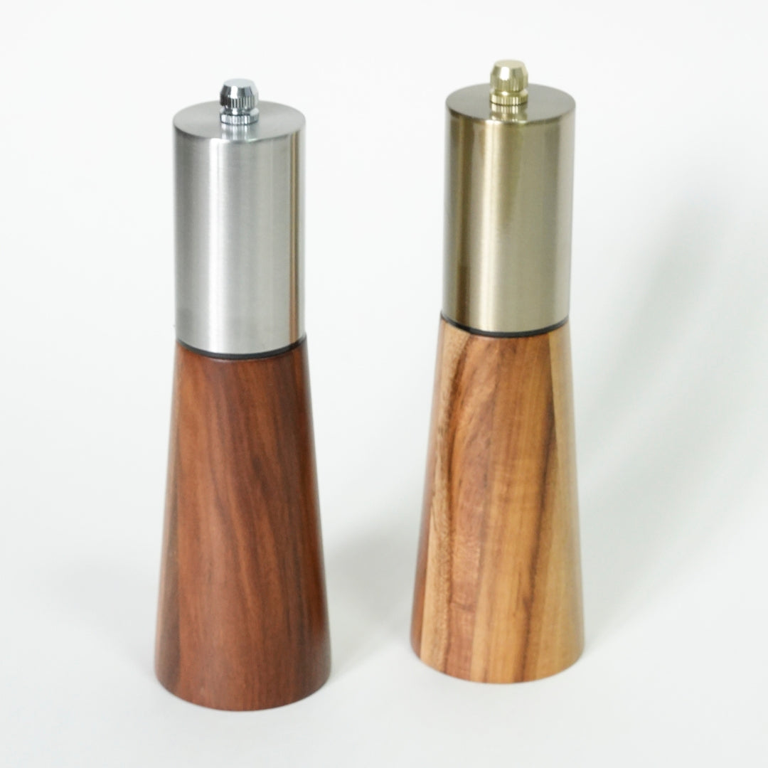 MOLINILLO MADERA ACACIA TAPA DORADA o PLATA