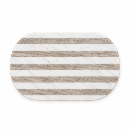 TABLA MÁRMOL FRANCIS RAYADA BEIGE Y BLANCO