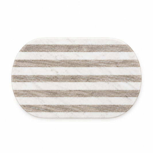 TABLA MÁRMOL FRANCIS RAYADA BEIGE Y BLANCO