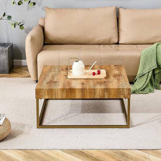 MESA MADERA DORADA CENTRO - Casa CMK