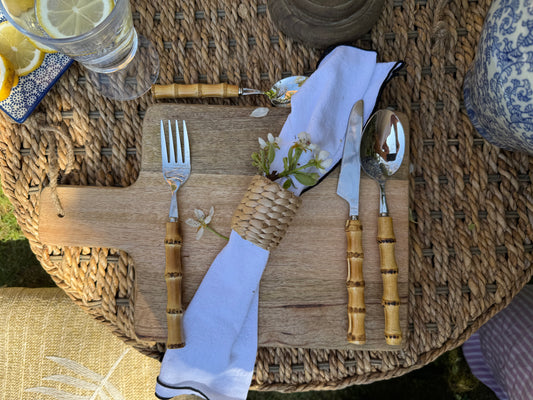 SET 4  CUBIERTOS BAMBU