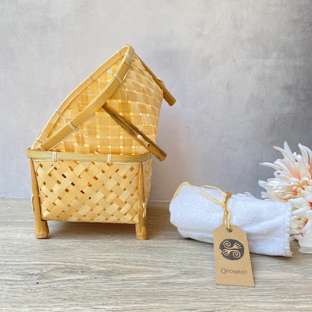 CANASTITO BAMBU CON PATAS - Concepto MK