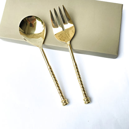 TENEDOR Y CUCHARA BRONCE ENSALADAS - Concepto MK